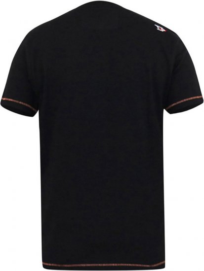 D555 LORNE Motor Bike Splatter Printed Crew Neck T-Shirt Washed Black - Majice Kratkih Rukava - Muške Majice Kratkih Rukava Veliki Brojevi 