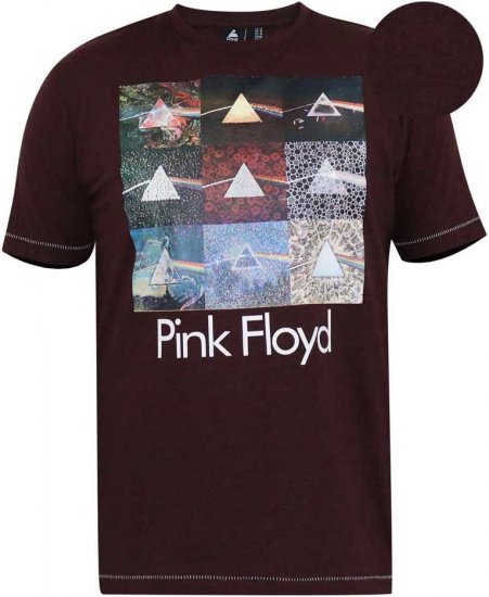 D555 DIVISION Official Pink Floyd Printed T-Shirt Burgundy - Majice Kratkih Rukava - Muške Majice Kratkih Rukava Veliki Brojevi 