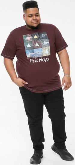 D555 DIVISION Official Pink Floyd Printed T-Shirt Burgundy - Majice Kratkih Rukava - Muške Majice Kratkih Rukava Veliki Brojevi 