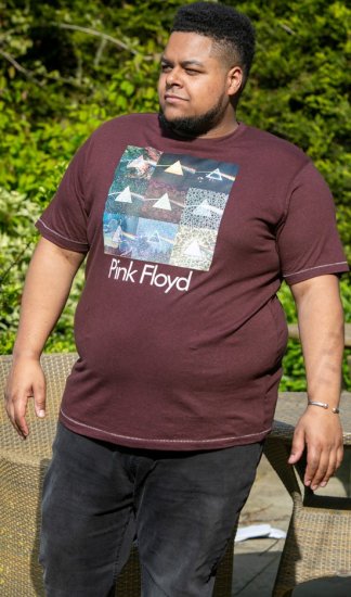 D555 DIVISION Official Pink Floyd Printed T-Shirt Burgundy - Majice Kratkih Rukava - Muške Majice Kratkih Rukava Veliki Brojevi 