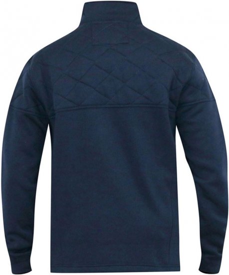 D555 SWANN Quarter Neck Sweatshirt With Quilted Top Panel Navy - Puloveri & dukserice - Muške Puloveri & dukserice veliki brojevi
