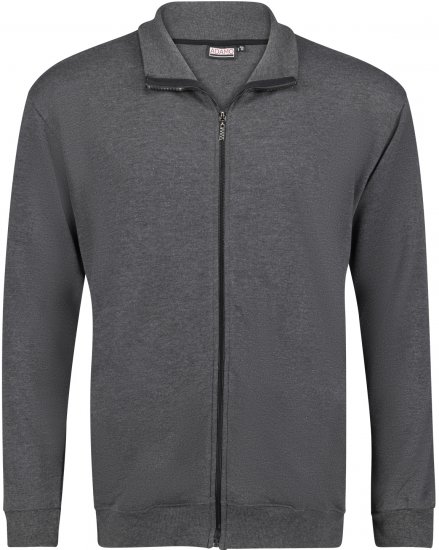 Adamo Athen Sweat Jacket with Full Zipper Charcoal - Puloveri & Dukserice - Muške Puloveri & dukserice veliki brojevi