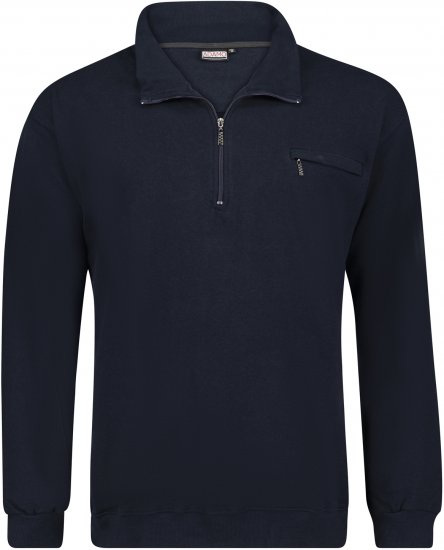 Adamo Athen Sweatshirt Half Zipper Navy - Puloveri & Dukserice - Muške Puloveri & dukserice veliki brojevi