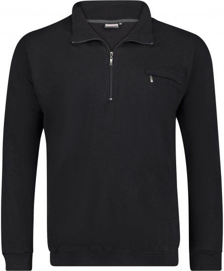 Adamo Athen Sweatshirt Half Zipper Black - Puloveri & dukserice - Muške Puloveri & dukserice veliki brojevi