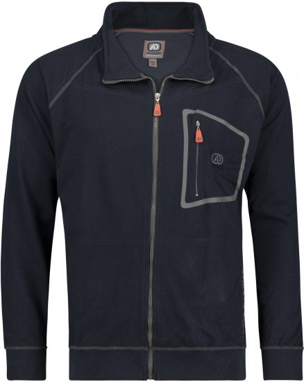 Adamo Manuel Sweatshirt with Zipper Navy - Puloveri & Dukserice - Muške Puloveri & dukserice veliki brojevi