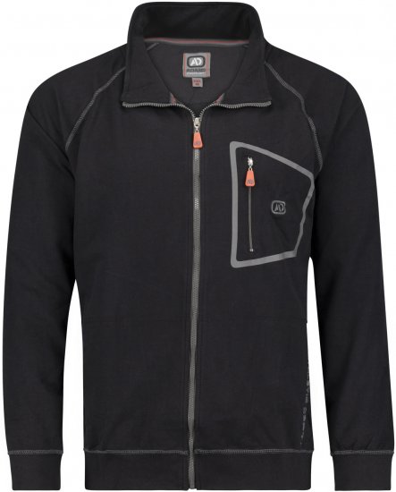 Adamo Manuel Sweatshirt with Zipper Black - Puloveri & Dukserice - Muške Puloveri & dukserice veliki brojevi