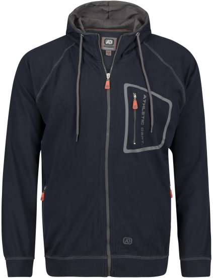 Adamo Michael Hoodie with Zipper Navy - Puloveri & dukserice - Muške Puloveri & dukserice veliki brojevi