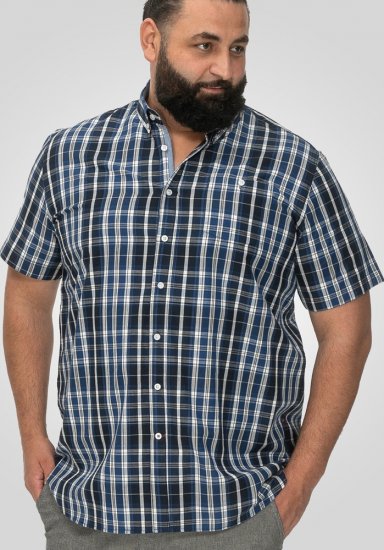 D555 Walsall Button Down Collar Short Sleeve Shirt Navy Shirt - Košulje - Muške Košulje Veliki Brojevi