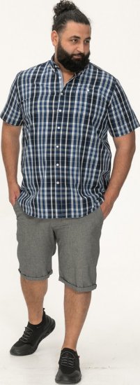 D555 Walsall Button Down Collar Short Sleeve Shirt Navy Shirt - Košulje - Muške Košulje Veliki Brojevi