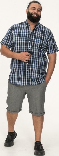 D555 Walsall Button Down Collar Short Sleeve Shirt Navy Shirt - Košulje - Muške Košulje Veliki Brojevi