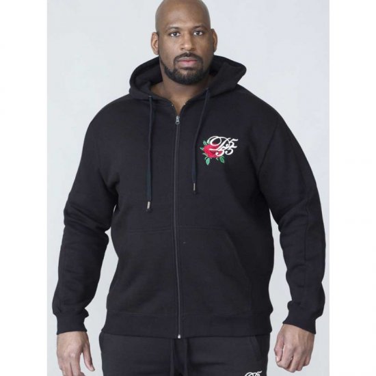 D555 Verlin Couture Full Zip Hoodie Black - Puloveri & dukserice - Muške Puloveri & dukserice veliki brojevi