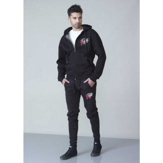 D555 Verlin Couture Full Zip Hoodie Black - Puloveri & dukserice - Muške Puloveri & dukserice veliki brojevi