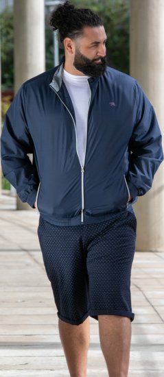 D555 Ealing Lightweight Zip Through Jacket With Zip Pockets Navy - Jakne - Muške Jakne Veliki Brojevi
