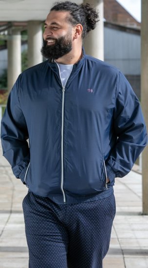 D555 Ealing Lightweight Zip Through Jacket With Zip Pockets Navy - Jakne - Muške Jakne Veliki Brojevi