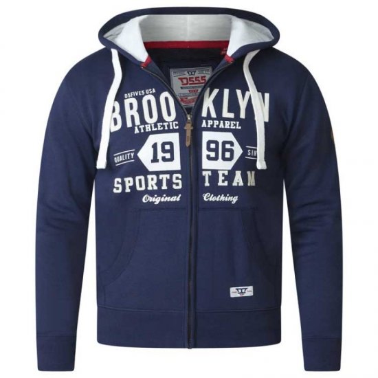 D555 Thurston Full Zip Hoodie Navy - Puloveri & dukserice - Muške Puloveri & dukserice veliki brojevi