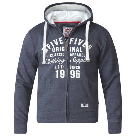 D555 Vadal Full Zip Hoodie Charcoal - Puloveri & dukserice - Muške Puloveri & dukserice veliki brojevi