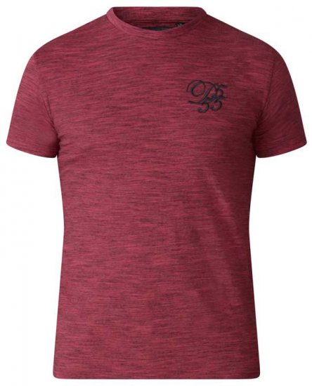 D555 Chalmer Couture Space Dye T-shirt Red - Majice Kratkih Rukava - Muške Majice Kratkih Rukava Veliki Brojevi 