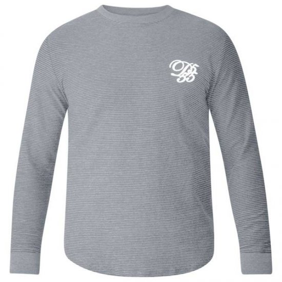 D555 Plato Long Sleeve T-shirt Grey - Majice Kratkih Rukava - Muške Majice Kratkih Rukava Veliki Brojevi 