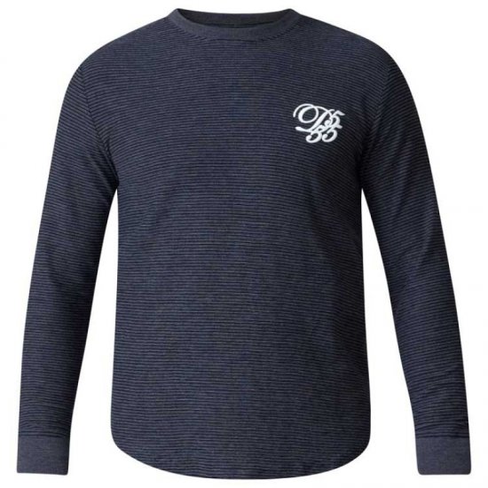 D555 Plato Long Sleeve T-shirt Charcoal - Majice Kratkih Rukava - Muške Majice Kratkih Rukava Veliki Brojevi 