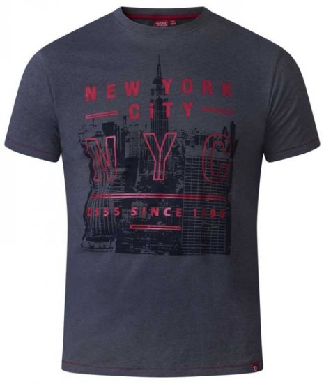 D555 Alex T-shirt Charcoal - Majice Kratkih Rukava - Muške Majice Kratkih Rukava Veliki Brojevi 