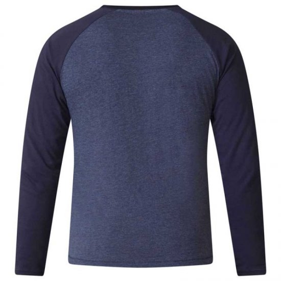 D555 Neill Long Sleeve T-shirt Navy - Majice Kratkih Rukava - Muške Majice Kratkih Rukava Veliki Brojevi 