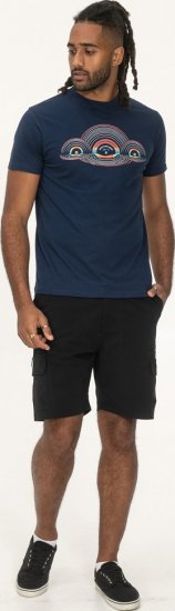 D555 Cheltenham Record With Reflection Printed T-shirt French Navy - Majice Kratkih Rukava - Muške Majice Kratkih Rukava Veliki Brojevi 