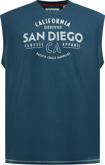 D555 Havant San Diego Printed Sleeveless T-Shirt French Navy - Majice Kratkih Rukava - Muške Majice Kratkih Rukava Veliki Brojevi 