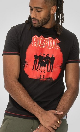 D555 Uxbridge Official AC/DC Band Printed Crew Neck T-Shirt Washed Black TALL SIZES - MUŠKA ODJEĆA MT-6XLT - Odjeća za Visoke Muškarce