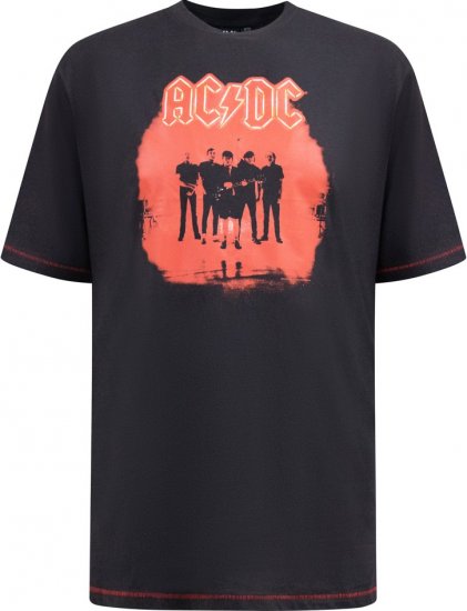 D555 Uxbridge Official AC/DC Band Printed Crew Neck T-Shirt Washed Black TALL SIZES - MUŠKA ODJEĆA MT-6XLT - Odjeća za Visoke Muškarce