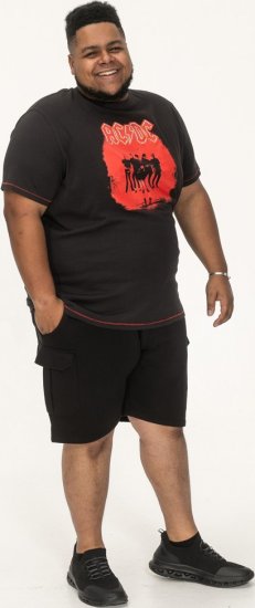 D555 Uxbridge Official AC/DC Band Printed Crew Neck T-Shirt Washed Black TALL SIZES - MUŠKA ODJEĆA MT-6XLT - Odjeća za Visoke Muškarce