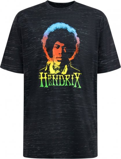 D555 Hendrix Official Jimi Hendrix Printed Crew Neck T-Shirt Black Reno - Majice bendova - 
