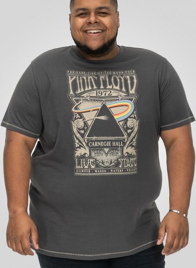 D555 HANLEY Official Pink Floyd Crew Neck T-Shirt Dark Grey - Majice Kratkih Rukava - Muške Majice Kratkih Rukava Veliki Brojevi 