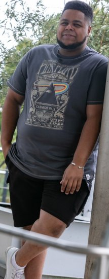 D555 HANLEY Official Pink Floyd Crew Neck T-Shirt Dark Grey - Majice Kratkih Rukava - Muške Majice Kratkih Rukava Veliki Brojevi 