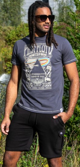 D555 HANLEY Official Pink Floyd Crew Neck T-Shirt Dark Grey - Majice Kratkih Rukava - Muške Majice Kratkih Rukava Veliki Brojevi 