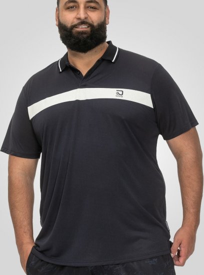 D555 Hinckley Stretch Polo With Contrast Tipping Collar Navy - Polo majice - Muške Polo Majice Veliki Brojevi