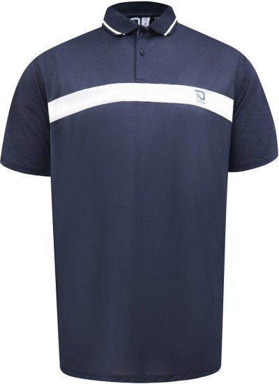 D555 Hinckley Stretch Polo With Contrast Tipping Collar Navy - Polo majice - Muške Polo Majice Veliki Brojevi