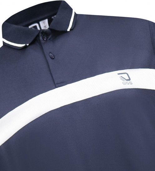 D555 Hinckley Stretch Polo With Contrast Tipping Collar Navy - Polo majice - Muške Polo Majice Veliki Brojevi