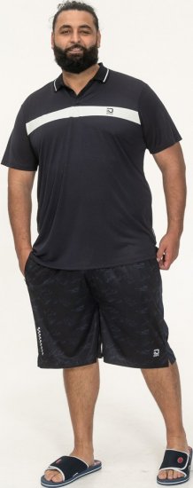 D555 Hinckley Stretch Polo With Contrast Tipping Collar Navy - Polo majice - Muške Polo Majice Veliki Brojevi