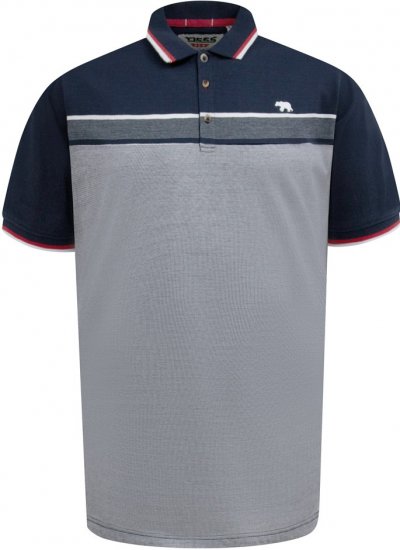 D555 Tipton Stripe Jacquard Short Sleeve Polo Navy - Polo majice - Muške Polo Majice Veliki Brojevi