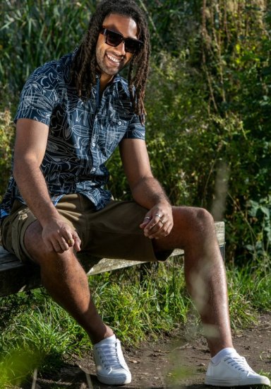 D555 Worthing Surf AOP Short Sleeve Button Down Collar Shirt Navy - Košulje - Muške Košulje Veliki Brojevi