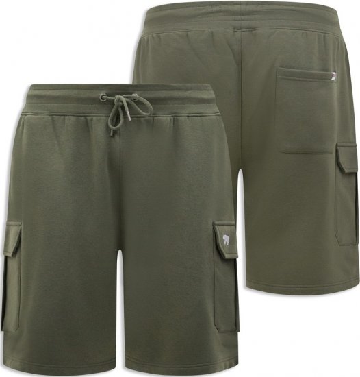 D555 Wigan 1 Elasticated Waist Fleece Cargo Shorts Khaki - Sportske hlače & kratke - Muške Trenirke Veliki Brojevi