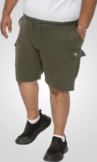 D555 Wigan 1 Elasticated Waist Fleece Cargo Shorts Khaki - Sportske hlače & kratke - Muške Trenirke Veliki Brojevi