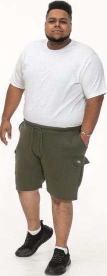 D555 Wigan 1 Elasticated Waist Fleece Cargo Shorts Khaki - Sportske hlače & kratke - Muške Trenirke Veliki Brojevi