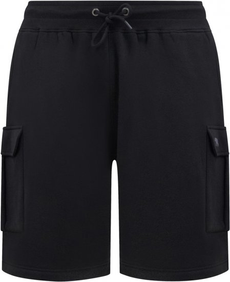 D555 Wigan 2 Elasticated Waist Fleece Cargo Shorts Black - Sportske hlače & kratke - Muške Trenirke Veliki Brojevi