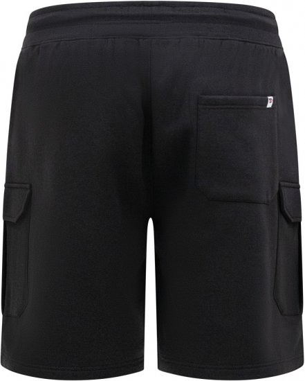 D555 Wigan 2 Elasticated Waist Fleece Cargo Shorts Black - Sportske hlače & kratke - Muške Trenirke Veliki Brojevi