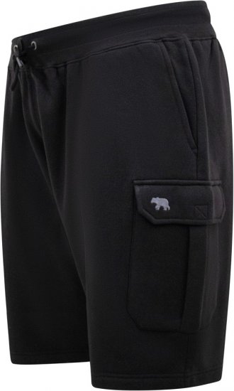 D555 Wigan 2 Elasticated Waist Fleece Cargo Shorts Black - Sportske hlače & kratke - Muške Trenirke Veliki Brojevi
