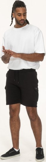 D555 Wigan 2 Elasticated Waist Fleece Cargo Shorts Black - Sportske hlače & kratke - Muške Trenirke Veliki Brojevi