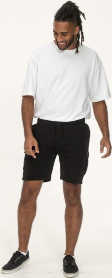 D555 Wigan 2 Elasticated Waist Fleece Cargo Shorts Black - Sportske hlače & kratke - Muške Trenirke Veliki Brojevi