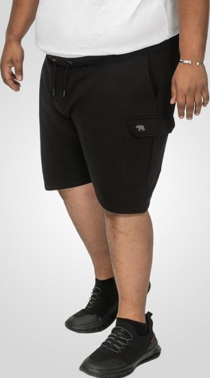 D555 Wigan 2 Elasticated Waist Fleece Cargo Shorts Black - Sportske hlače & kratke - Muške Trenirke Veliki Brojevi