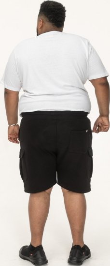 D555 Wigan 2 Elasticated Waist Fleece Cargo Shorts Black - Sportske hlače & kratke - Muške Trenirke Veliki Brojevi